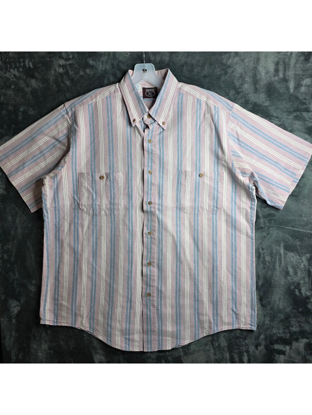 Vintage Skeets Made in the USA Mens Button Down Sz XL Striped